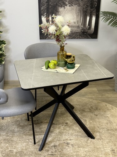 Стол кухонный раздвижной Kenner BK900, черный/керамика NEW armani grey