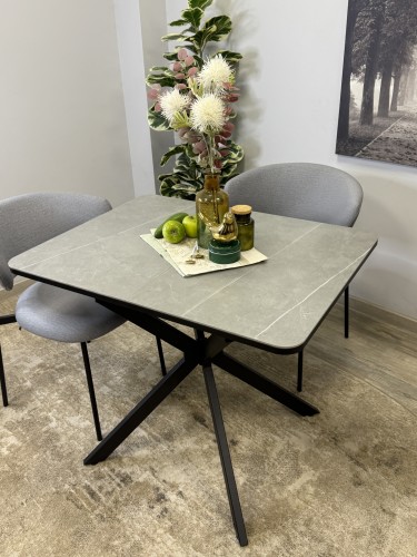 Стол кухонный раздвижной Kenner BK900, черный/керамика NEW armani grey