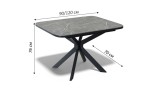 Стол кухонный раздвижной Kenner BK900, черный/керамика NEW armani grey