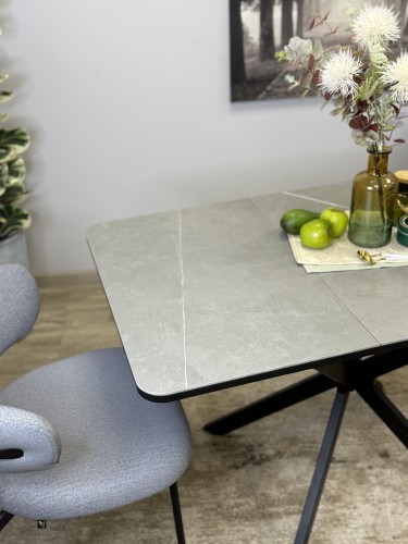 Стол кухонный раздвижной Kenner BK900, черный/керамика NEW armani grey