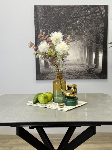 Стол кухонный раздвижной Kenner BK900, черный/керамика NEW armani grey
