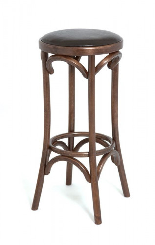 Табурет барный 750 Венский мягкий (темный тон, экокожа коричневая)