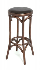 Табурет барный 750 Венский мягкий (темный тон, экокожа коричневая)