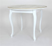 Стол обеденный "1000-D"(круглый/ матовый + патина золото) Белый RB