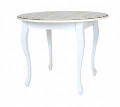 Стол обеденный &quot;1000-D&quot;(круглый/ матовый + патина золото) Белый RB