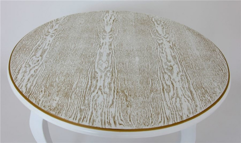 Стол обеденный "1000-D"(круглый/ матовый + патина золото) Белый RB