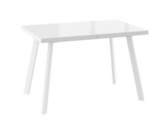 БОРГ-120(160)х80 стол раздвижной со стеклом, Белый/Белый
