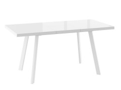 БОРГ-120(160)х80 стол раздвижной со стеклом, Белый/Белый