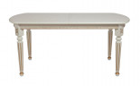 Стол овальный "Милорд-170" (90х170х220 / Слоновая кость/патина золото)
