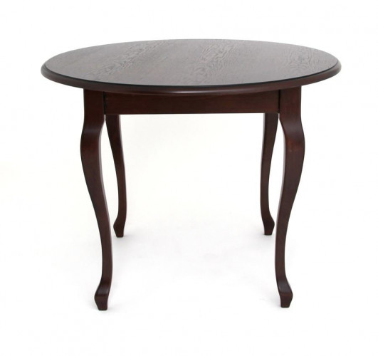 Стол обеденный "800-D" (круглый/Т-3247/матовый+патина черная) Темный орех RB