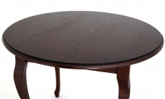 Стол обеденный &quot;800-D&quot; (круглый/Т-3247/матовый+патина черная) Темный орех RB