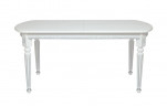Стол овальный "Милорд-170" (90х170х220 / белый/патина серебро)