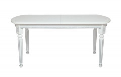 Стол овальный "Милорд-170" (90х170х220 / белый/патина серебро)
