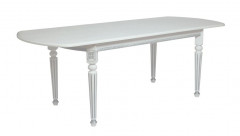 Стол овальный "Милорд-170" (90х170х220 / белый/патина серебро)