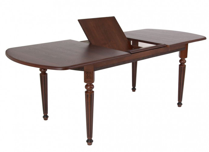 Стол овальный "Милорд-170" (90х170х220 / темный орех/патина темная)