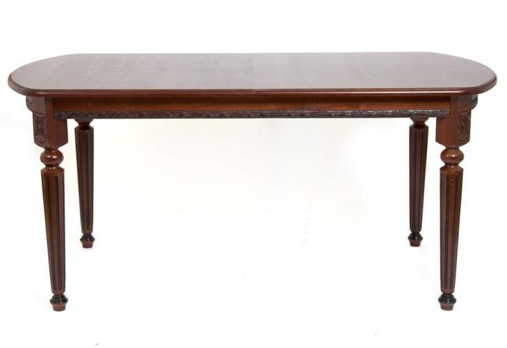 Стол овальный "Милорд-170" (90х170х220 / темный орех/патина темная)