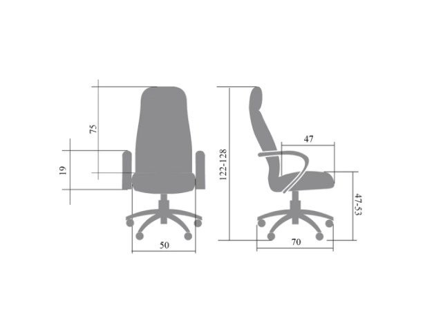 Кресло руководителя Орлеан экокожа серая МБ пластик ИМ