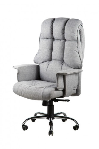 Кресло руководителя Монблан рогожка серый МТГ хром ИМ