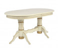 Стол овальный "Милорд-150" (90х150х200 / слоновая кость 1013/патина золото)