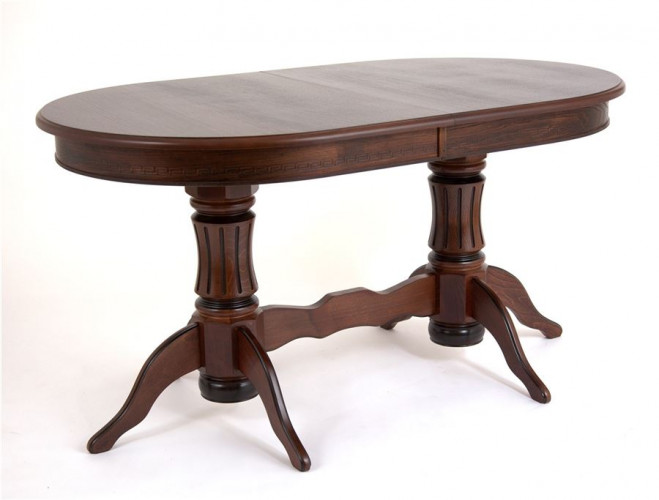 Стол овальный "Милорд-150" (90х150х200 / темный орех/патина темная)