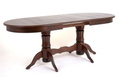 Стол овальный "Милорд-150" (90х150х200 / темный орех/патина темная)