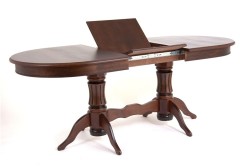 Стол овальный "Милорд-150" (90х150х200 / темный орех/патина темная)