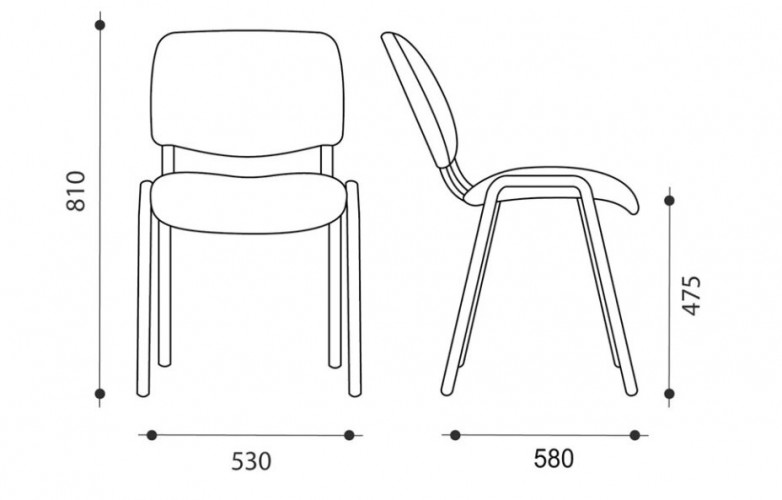 Стул для посетителей ИЗО черный каркас ткань C32 зеленый\черный