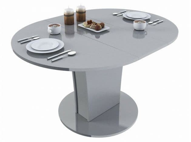 Стол раскладной "TURIN"круглый (Серый/Глянец)