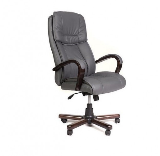 Кресло руководителя Орлеан экокожа серая МБ дерево ИМ