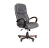 Кресло руководителя Орлеан экокожа серая МБ дерево ИМ