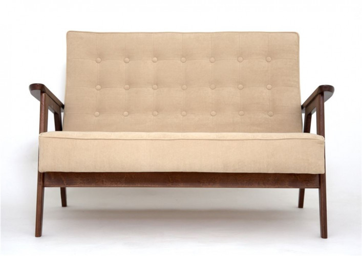 Диван двухместный РЕТРО (темный тон / RS 03 - бежевый)