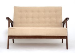Диван двухместный РЕТРО (темный тон / RS 03 - бежевый)
