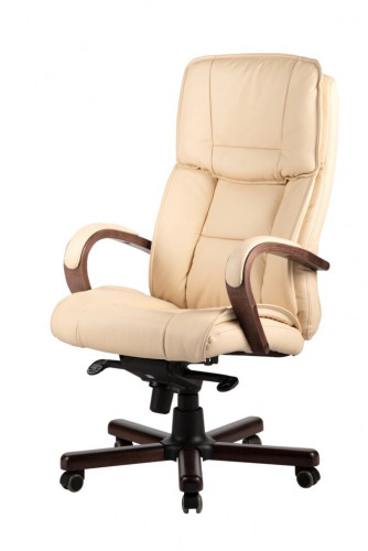Кресло руководителя Орлеан нат кожа крем МБ дерево ИМ