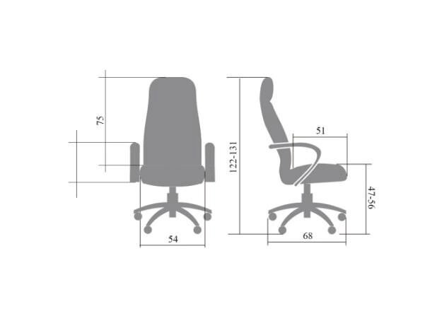 Кресло руководителя Стиль экокожа черная/хром, МТГ подл New ИМ