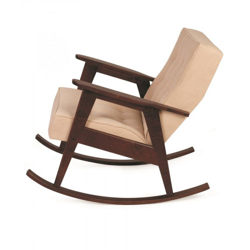 Кресло-качалка РЕТРО (темный тон / RS 03 - бежевый)