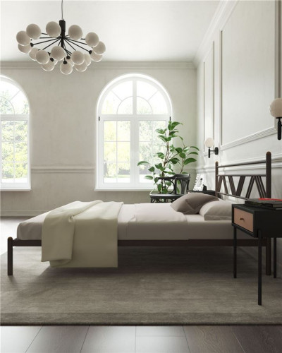 Кровать "Монблан" (140х200/ноги металл/цвет Коричневый бархат)