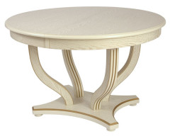 Стол круглый "Милорд-120" (Милорд-120 стол круглый (120х170/ слоновая кость 1013/патина золото)