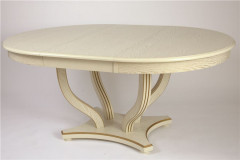 Стол круглый "Милорд-120" (Милорд-120 стол круглый (120х170/ слоновая кость 1013/патина золото)