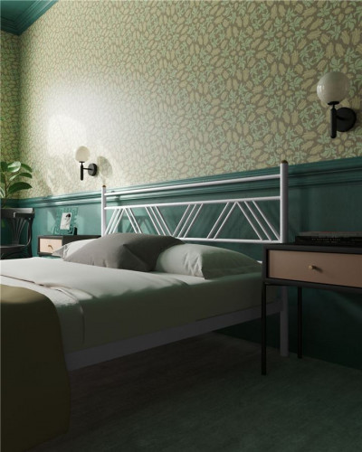 Кровать "Монблан" (160х200/ноги металл/цвет Белый)