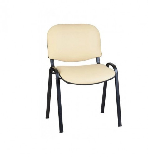 Стул для посетителей ИЗО черный каркас кожзам V18 бежевый WIN