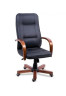 Кресло руководителя Премьер экокожа корич/дерево МТГ ИМ