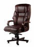 Кресло руководителя Честер нат кожа коричневая МБ, дерево ИМ