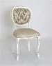 Стул "Орион-2" п/м Белый матовый+патина золото / ткань Креам 110+109)