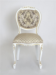 Стул "Орион-2" п/м Белый матовый+патина золото / ткань Креам 110+109)