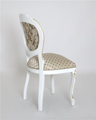 Стул "Орион-2" п/м Белый матовый+патина золото / ткань Креам 110+109)