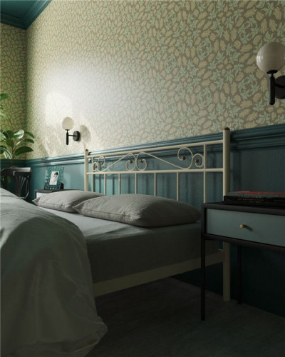 Кровать с изножьем "Франческа"  (160х200/ноги металл/цвет Бежевый)