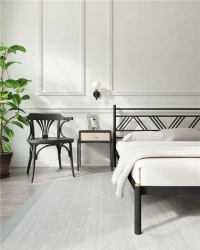 Кровать "Монблан" (160х200/ноги металл/цвет Черный)