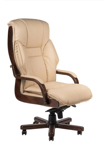 Кресло руководителя Честер нат кожа крем МБ, дерево ИМ