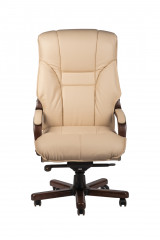 Кресло руководителя Честер нат кожа крем МБ, дерево ИМ