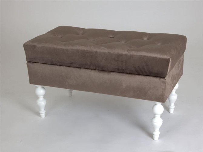 Банкетка Виктория (эмаль белая / 15 - коричневый)